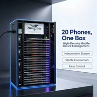 Châssis de gestion de matrice de téléphones haute densité, boîtier compact pour ferme de téléphones Android avec carte mère stable, 20 emplacements, 64 Go de RAM, 4 Go