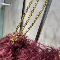 Sac à bandoulière en fourrure de mouton de Mongolie véritable, grand sac à main en fourrure avec chaîne pour femme, vente chaude