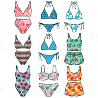Nouveaux bikinis et maillots de bain 2026 – Faible MOQ, maillots de bain deux pièces pour femmes à coupe haute, vente en gros, marque privée