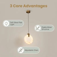 Lustre LED de luxe pour hall d'entrée et escalier, luminaires de plafond modernes en albâtre naturel, suspension longue à hauteur réglable pour plafonds hauts