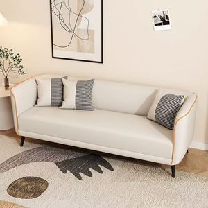 <span class=keywords><strong>Sofá</strong></span> Pequeño Estilo Crema, <span class=keywords><strong>Sofá</strong></span> Simple de <span class=keywords><strong>2</strong></span> y <span class=keywords><strong>3</strong></span> Plazas para Sala de Estar, Dormitorio, Hotel, Tienda de Ropa, Salón de Belleza y Salón de Recreo - Product Image 2
