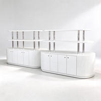 Table de présentation de vêtements en bois MDF à 3 niveaux pour magasin de détail/table de présentation de magasin/table de présentation de chaussures