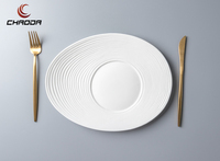 Assiettes de Luxe Créatives en Porcelaine Nordique de 12 Pouces, Vente en Gros d'Usine, Vaisselle en Céramique pour Restaurants
