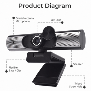 Cámara Web USB Full HD 2K 1080P con Enfoque Automático, Altavoz HiFi y Micrófono con Reducción de Ruido para PC, Computadora de Escritorio y Portátil, para <span class=keywords><strong>Video</strong></span> <span class=keywords><strong>Chat</strong></span> - Product Image 5
