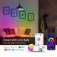 Ampoule LED décorative pour la maison, compatible avec Alexa WiFi TUYA APP, remplace les ampoules intelligentes, A19 E26 E27