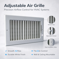 Grille d'aération commerciale en acier laminé à froid de haute qualité 12*6 à simple lamelle avec contrôle manuel de la direction de l'air