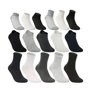 0.1$ wholesale mens gray polyester blank ankle school tube man black white cotton cheap socks meias crew plain socks stock lot