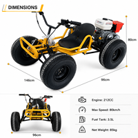 Kart tout-terrain pour adultes avec moteur puissant de 212 cm3, transmission intégrale et système de suspension pour les courses en plein air