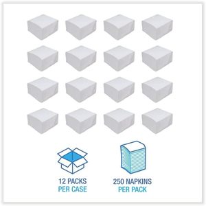 Servilletas de Papel Blancas Suaves y Absorbentes con Diseño Impreso Boardwalk 8307W, 17 x 17 Pulgadas, 3000 Unidades por Caja - Product Image 6