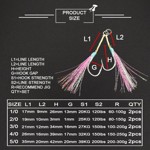 Xuhang SPTN-PTL UV phát sáng phát sáng đôi Thuyền biển câu cá Jig jigging đôi Hỗ trợ móc cho nước ngọt Bass sông câu cá - Product Image 3