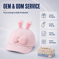 Casquette de baseball en velours côtelé pour bébés et enfants, avec oreilles de lapin mignonnes et nœud, chapeau à bord souple, accessoires de protection solaire pour nourrissons et tout-petits