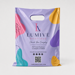 Custom Thank You Various Style Die-cut Handbag Pe Shopping Plastic Die Cut Handle Bag - Product Image 5