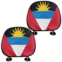 Housse de repose-tête de voiture imprimée drapeau national, lot de 2, housse de protection universelle en polyester pour repose-tête, décorations pour l'intérieur du véhicule
