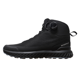 DFS0209 Chaussures de sport montagne et course pour hommes, modèle mode, noires, à fermeture rapide, coupe mi-haute, pour l'hiver - Product Image 4