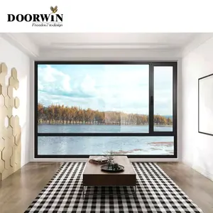 Doorwin Simple Design Aluminum NFRC Certificated Tilt Turn Black Aluminum Casement Window