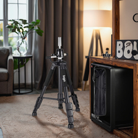 Mini trépied professionnel léger en alliage d'aluminium noir avec rotule, verrouillage à bascule, pince pour téléphone pliable, télécommande, appareil photo reflex numérique vidéo