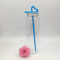Bouteille de jus de forme carrée de 16oz avec trou de paille pour lait Kombucha et smoothie