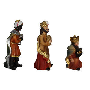 Juego de Figuras de Natividad Clásicas de Eden, Sagrados Reyes Magos, Poliresina, Pintadas a Mano, Figuras Navideñas, Aprox. 8 cm Alemania ZICOM - Product Image 5