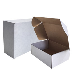 للبيع بالجملة صناديق بريد بشعار مطبوع مخصص قابلة للطي هدية من الورق المقوى صناديق بريد للتعبئة مضلعة بيضاء للشحن - Product Image 1