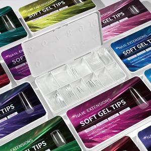 440/550 pièces Faux ongles en gel souple, capsules semi-mates pour le bout des doigts, forme amande, française, cercueil, couverture complète, extensions d'ongles artificiels - Product Image 3