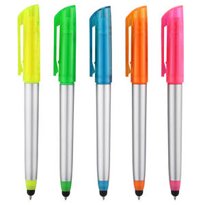 Bolígrafo promocional personalizado con resaltador Nuevo diseño 0,5mm Ancho de escritura Logotipo de plástico personalizado Regalo - Product Image 1