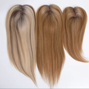 Topper per capelli da <span class=keywords><strong>donna</strong></span> con base mono 5.5''x6'' e 3''x5'', in vero capello umano europeo biondo - Product Image 1