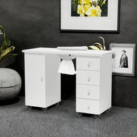 Art Station Mobilier de salon professionnel en verre moderne Bureau de manucure Table à ongles avec dépoussiéreur