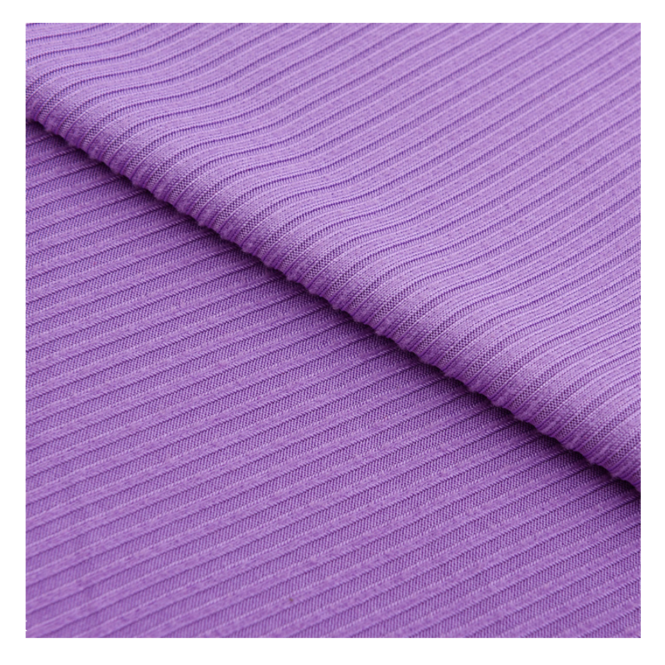 95 Polyester Spandex Dty Rib Knitted Fabric Poly Stretch