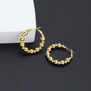 Boucles d'oreilles créoles tendance JXX pour femme, en laiton plaqué or 24 carats, petites, élégantes, idéales pour mariages, fêtes et cadeaux - Product Image 3