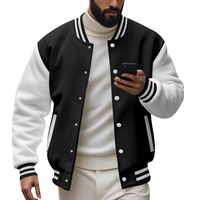 Veste coupe-vent pour homme, sur mesure, fabriquée par un fabricant OEM, veste de baseball à manches longues avec boutons brodés, style américain