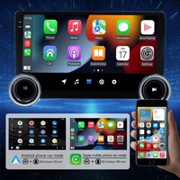 Écran LCD de navigation Android 10,1 pouces monté sur le pare-brise, mains libres, CarPlay sans fil, émetteur FM, lecteur CD, caméra de recul, TV