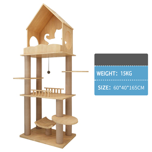 Rascador de madera moderno personalizado, torre de árbol grande para <span class=keywords><strong>gatos</strong></span>, juguetes de <span class=keywords><strong>escalada</strong></span> duraderos para <span class=keywords><strong>gatos</strong></span> de interior - Product Image 2