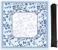 Tapis de Mahjong Moderne à Motifs Floraux en Néoprène - Pliable, Antidérapant, Réduction du Bruit, Sac de Transport pour Table