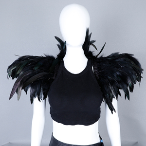 Costume di Halloween di Lusso con Vere Piume, Elegante Sciarpa per <span class=keywords><strong>Donna</strong></span>, Comodo Coprispalle per Adulti, Colore e Taglia Personalizzabili - Product Image 1