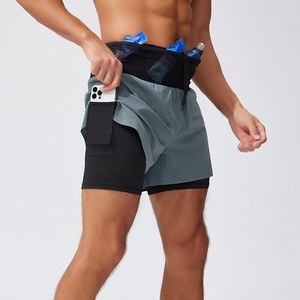<span class=keywords><strong>Pantalones</strong></span> <span class=keywords><strong>Cortos</strong></span> Deportivos para <span class=keywords><strong>Hombre</strong></span>, para Trail Running, con Cordón, Cintura Alta, Doble Capa, para <span class=keywords><strong>Senderismo</strong></span> al Aire Libre - Product Image 3