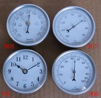 Horloge à insérer en laiton/aluminium de 90mm avec base en bois Horloges de bureau/table circulaires modernes pour cadeaux de Noël et d'anniversaire