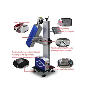 Faser CO2 UV Fly Laser Markierung maschine für PVC Rohr/Kunststoff rohr Laser Datums drucker