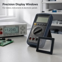 Custom PC Display Glass 1mm Hardened Optical PC Cover Window with Adhesive Tape for Digital Meter POS Appliance Panel