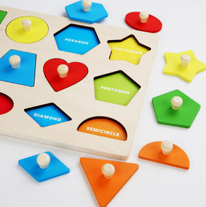 <span class=keywords><strong>Puzzle</strong></span> con pioli a forma di Montessori tavola in legno a più forme con manopola <span class=keywords><strong>Puzzle</strong></span> per la prima educazione di forma dai colori vivaci - Product Image 4