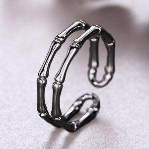 Anillos de bambú de acero inoxidable para mujeres y hombres, diseño moderno de plantas, joyería Unisex, regalo, anillo de moda T0098 - Product Image 4