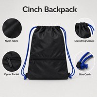 Sac à dos à cordon avec poche zippée pour l'école, la gym, les sports, les voyages, la randonnée, les activités de plein air, sacs à dos promotionnels avec logo personnalisé