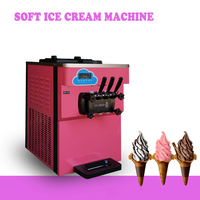 Machine à glace molle automatique à compresseur 3 Gelatop en acier inoxydable et cuivre