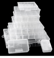 Boîtes de rangement transparentes en PP à 9 compartiments avec couvercle, bacs de rangement pour leurres de pêche, hameçons, vis, écrous, pièces détachées, organisateurs de matériel
