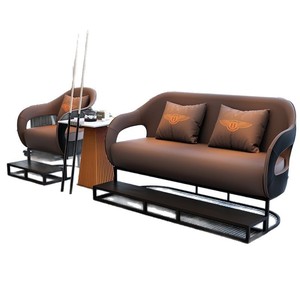 Leather Billiards Room Sofa Set With <b>Coffee</b> <b>Table</b> For Commercial Venues Office Use Durable Design - Product Image 5