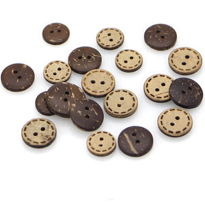 SAS haute qualité 2 trous/4 trous Laser pointillé ligne ronde Vintage boutons en bois naturel en gros - Product Image 6