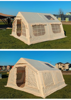 Tente gonflable de luxe quatre saisons à double couche en tissu Oxford imperméable pour le camping en plein air, les événements, les voyages, le glamping, deux chambres
