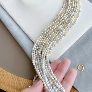 Collar de Perlas de Agua Dulce de 8-9 mm al por Mayor, con Fuerte Brillo y Micro Imperfecciones, Material Semiacabado para Hacer Cadenas para Mamá - Product Image 3