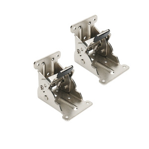 Connecteur de charnière plate en acier inoxydable avec poignée noire pour installation domestique, finition zinguée - Product Image 1