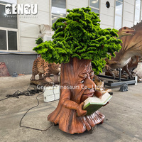 Sculpture Animée Personnalisée de Bonhomme Arbre de Noël, Statue Parlante de Sorcier Lecteur pour Parc, Jardin, Intérieur et Extérieur, Décoration OEM