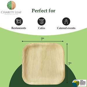 Piatto Quadrato in Foglia di Palma Naturale da 7 Pollici - Product Image 4